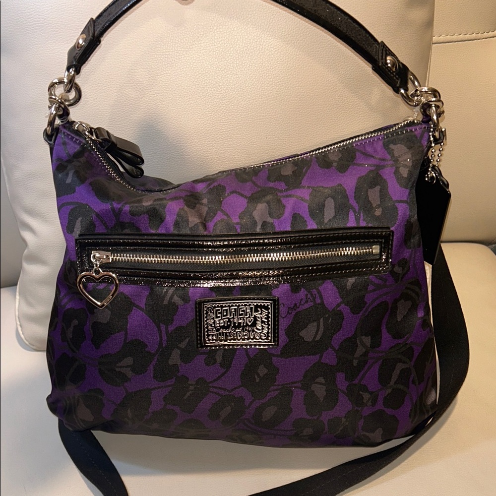 Coach Poppy Daisy Ocelot Hobo Shoulder Bag and Poppy Lanyard - Picture 11 of 17